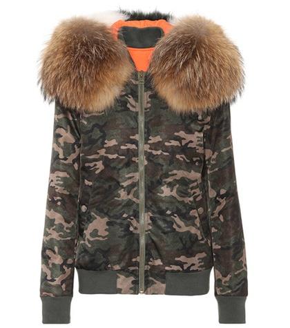 Agnona Camouflage Fur-trimmed Coat