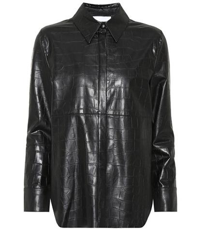 Nanushka Naum Faux Leather Shirt