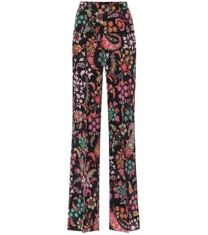 Etro Printed Silk Wide-leg Pants