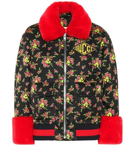Gucci Bomber Jacket With Faux Fur Trim