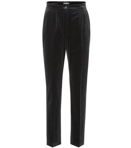 Dolce & Gabbana Velvet Straight-leg Pants
