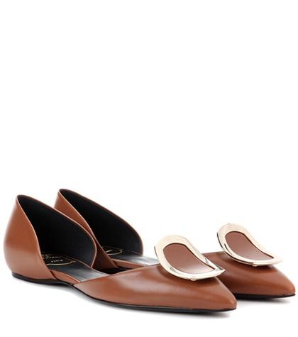 Roger Vivier New Chips Leather Ballerinas