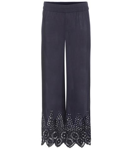 Ganni Yoko Lace-trimmed Trousers