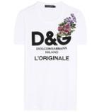 Saint Laurent Embroidered Printed Cotton T-shirt
