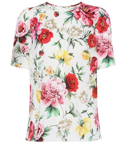 Roger Vivier Floral Printed Silk-blend Top