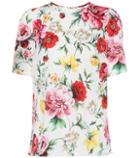 Roger Vivier Floral Printed Silk-blend Top