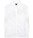 Roberto Cavalli Lace-panelled Herringbone Shirt