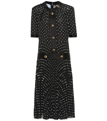 Prada Dotted Silk-blend Midi Dress