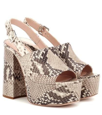 Bonpoint Embossed Platform Leather Sandals