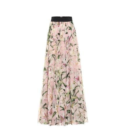 Dolce & Gabbana Floral Silk-chiffon Maxi Skirt