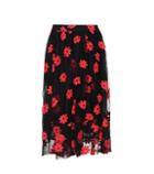 Linda Farrow Floral-embroidered Tulle Skirt