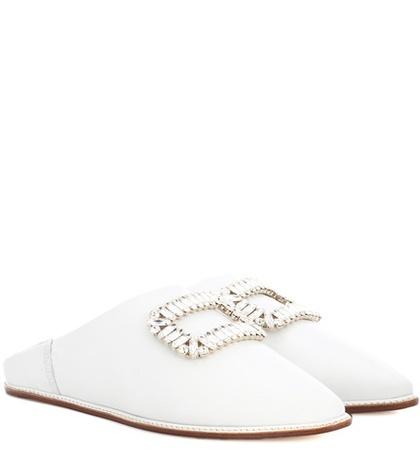 Roger Vivier Bab' Viv' Embellished Leather Slippers