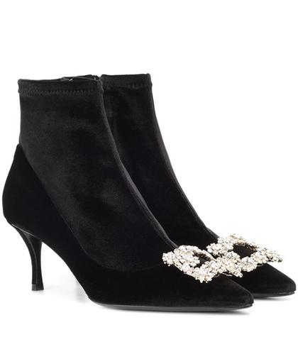 Roger Vivier Velvet Ankle Boots