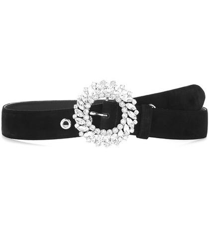 Miu Miu Embellished Leather Belt