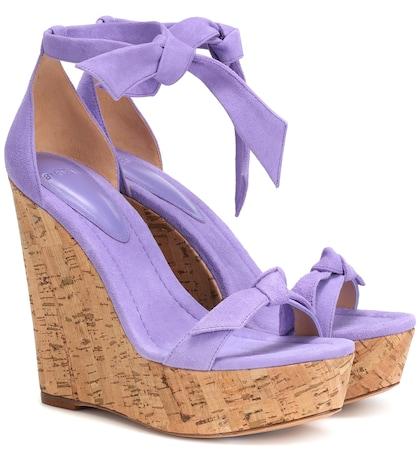 Alexandre Birman Clarita 120 Suede Wedge Sandals