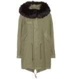 Mr & Mrs Italy Xquili Army Cotton Parka With Fur-trimmed Hood