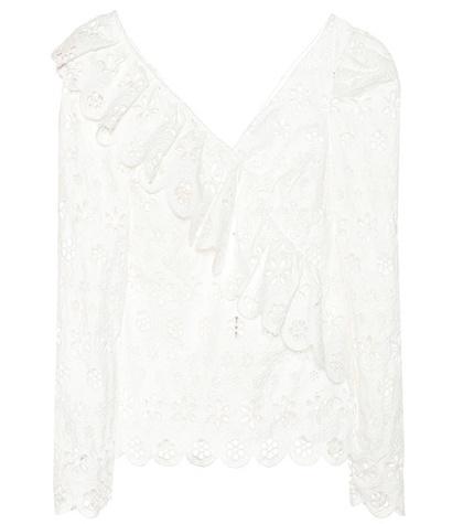 Self-portrait Broderie Anglaise Lace Top