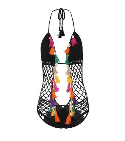 Anna Kosturova Aztec Crocheted Cotton Swimsuit