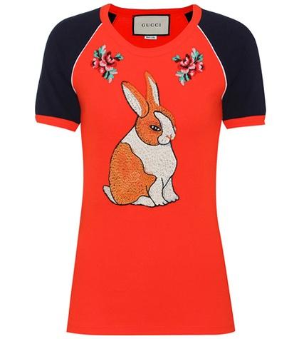 Miu Miu Appliquéd Cotton T-shirt
