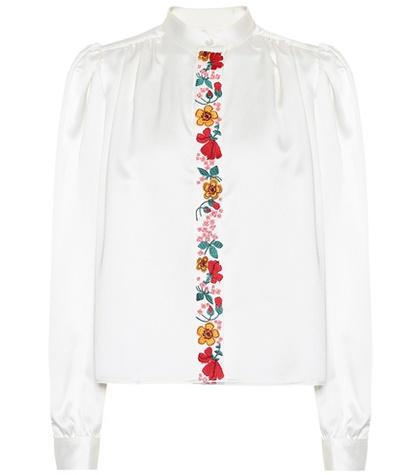 Alexachung Embroidered Crêpe Blouse