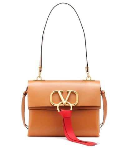 Valentino Garavani Valentino Garavani Vee Ring Small Leather Shoulder Bag