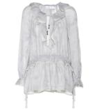 Miu Miu Ruffled Linen Blouse