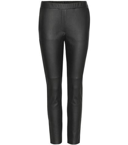 Oscar De La Renta Leather Trousers