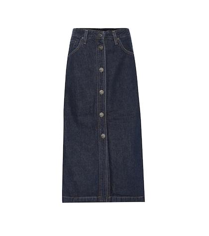 Goldsign Easton Denim Midi Skirt