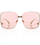 Gucci Square-frame Rimless Sunglasses