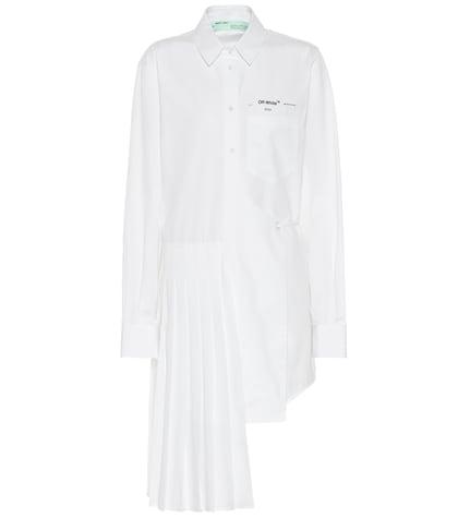 Off-white Printed Cotton Poplin Wrap Top