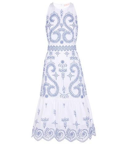 Tory Burch Mariana Embroidered Cotton Dress