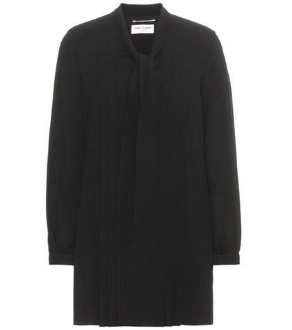 Saint Laurent Pleated Crepe Dress
