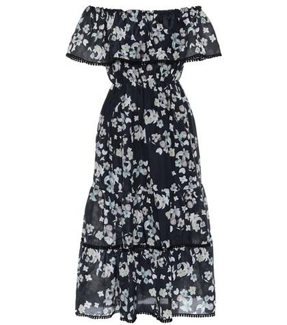 Athena Procopiou Off-the-shoulder Cotton And Silk Dress