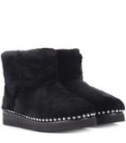 Off-white Fur Ankle Boots