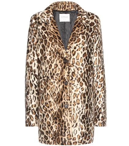Velvet Celine Faux Fur Leopard Printed Jacket
