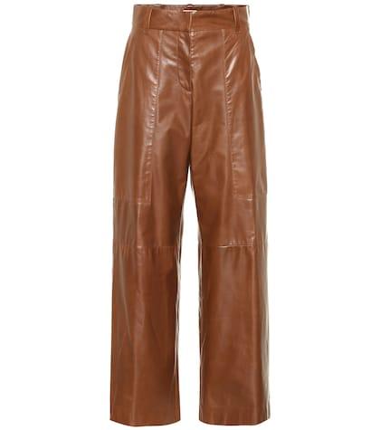 Brunello Cucinelli High-rise Wide-leg Leather Pants