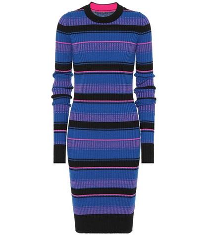 Erdem Striped Wool Midi Dress