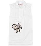 Jimmy Choo Cotton Top With Embroidered Appliqué