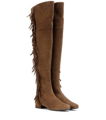 Nina Ricci Bb 20 Fringed Suede Over-the-knee Boots