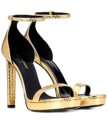 Saint Laurent Hall Snakeskin Sandals