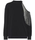 Christopher Kane Rhinestone Cutout Cotton Sweatshirt