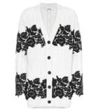 Valentino Lace-trimmed Virgin Wool Cardigan