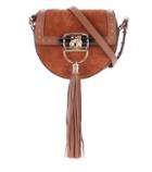 Balmain Embellished Suede Saddle Bag