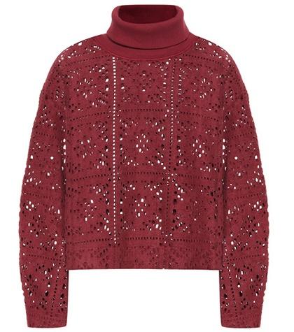 See By Chlo Lace Turtleneck Sweater