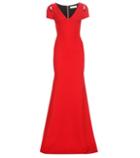 Victoria Beckham Shoulder Slit Wool And Silk Dress