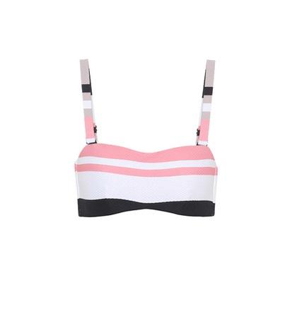 Asceno Bold Stripe Wrap Bandeau Bikini Top