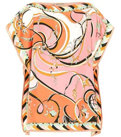 Caroline Constas Printed Silk Top
