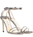Jimmy Choo Memento Tizzy 100 Metallic Leather Sandals
