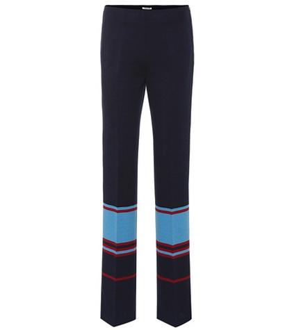 Miu Miu Striped Wool-blend Knit Trousers