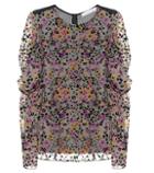 Gucci Flocked Velvet Printed Silk Top